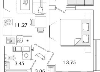 Продам 1-комнатную квартиру, 33.2 м2, Санкт-Петербург, муниципальный округ Финляндский