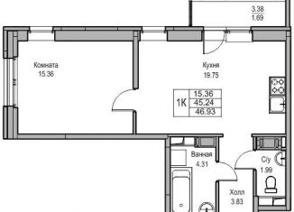 Продается 1-ком. квартира, 45.2 м2, Санкт-Петербург, Ивинская улица, 5к2, Приморский район