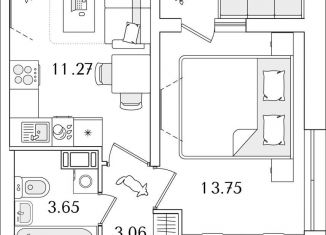1-комнатная квартира на продажу, 33.4 м2, Санкт-Петербург, муниципальный округ Финляндский