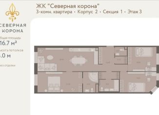 Продается 3-ком. квартира, 116.7 м2, Санкт-Петербург, набережная реки Карповки, 31к1, метро Петроградская