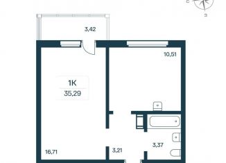 Продается 1-ком. квартира, 34.8 м2, Ленинградская область