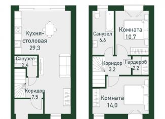 Двухкомнатная квартира на продажу, 75.2 м2, Челябинская область, Спортивная улица, 20
