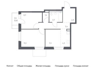 Продается двухкомнатная квартира, 48.1 м2, Владивосток, улица Сабанеева, 1.1