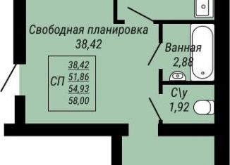 Продаю квартиру свободная планировка, 58 м2, Иваново, Ленинский район