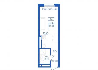 Продается квартира студия, 21.3 м2, село Михайловка, Новоуфимская улица, 13