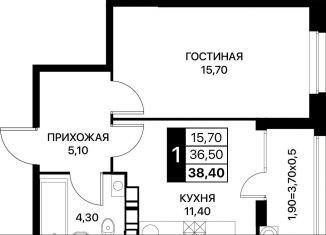 Продам однокомнатную квартиру, 38.4 м2, Ростов-на-Дону