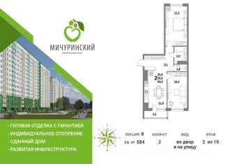 Продается двухкомнатная квартира, 65.4 м2, Тверь, улица Сергея Лоскутова, 2