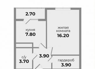 1-комнатная квартира на продажу, 36 м2, Михайловск, Прекрасная улица, 19