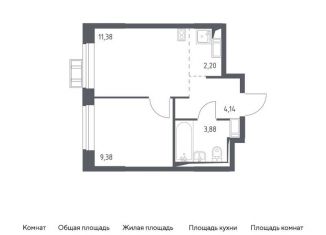 Продаю 1-комнатную квартиру, 31 м2, деревня Мисайлово, микрорайон Пригород Лесное, к11.2