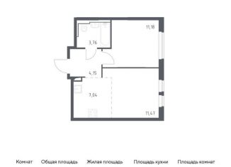 Продаю однокомнатную квартиру, 37.6 м2, Москва, жилой комплекс Остафьево, к19