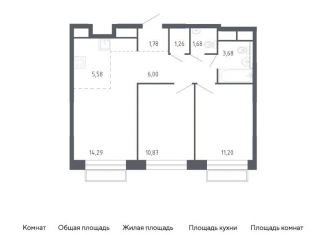 Продается двухкомнатная квартира, 56.3 м2, Балашиха, жилой квартал Новоград Павлино, к8