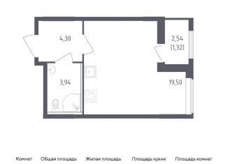 Продается квартира студия, 29.1 м2, деревня Новосаратовка