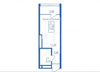 Продам квартиру студию, 19.9 м2, село Михайловка, Новоуфимская улица, 13