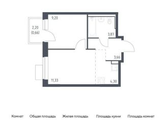 1-комнатная квартира на продажу, 33 м2, Москва
