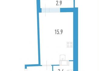 Продажа квартиры студии, 26 м2, Мурино, ЖК Авиатор, проспект Авиаторов Балтики, 25