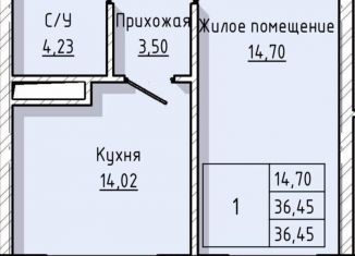 Продается 1-ком. квартира, 36.5 м2, Нальчик, улица А.А. Кадырова, 24к1, район Молодёжный