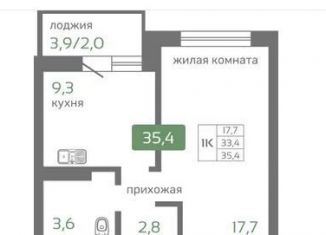 Продам однокомнатную квартиру, 35.4 м2, Красноярск, Норильская улица, с2, Октябрьский район