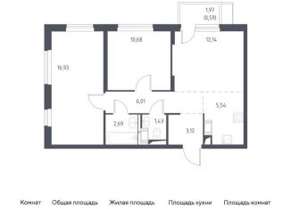 Продажа 2-комнатной квартиры, 59.1 м2, Московская область, микрорайон Пригород Лесное, к6