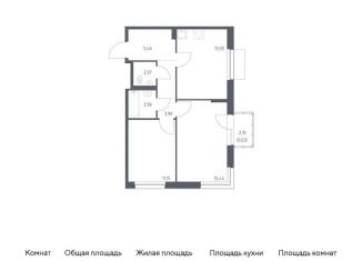 Продажа 2-комнатной квартиры, 55 м2, Москва, жилой комплекс Новое Внуково, к32