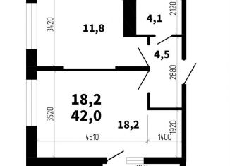 Продажа однокомнатной квартиры, 42 м2, Горячий Ключ