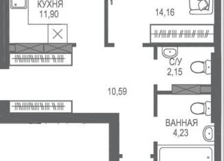 Продажа 2-комнатной квартиры, 58.3 м2, Крым