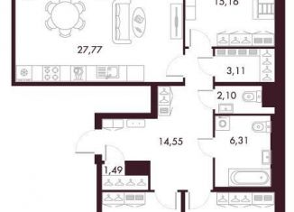 Продам трехкомнатную квартиру, 129.2 м2, Санкт-Петербург, Петровский проспект, 22к2, ЖК Фамилия