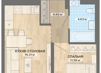 Продам однокомнатную квартиру, 39.8 м2, Екатеринбург, ЖК Нова парк