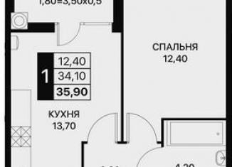 Продажа 1-ком. квартиры, 34 м2, Ростовская область