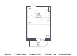 Квартира на продажу студия, 23.8 м2, Санкт-Петербург, жилой комплекс Живи в Рыбацком, 4, ЖК Живи в Рыбацком
