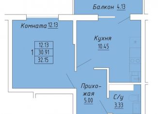 Однокомнатная квартира на продажу, 32.2 м2, Судак, улица Айвазовского, 4/1