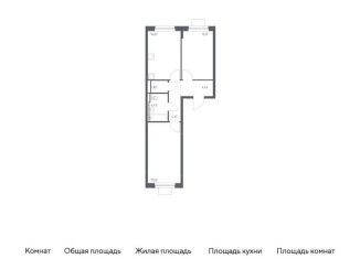 Продаю двухкомнатную квартиру, 59.8 м2, Московская область, жилой комплекс Прибрежный Парк, 7.1