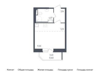 Продажа квартиры студии, 24.4 м2, Санкт-Петербург, жилой комплекс Живи в Рыбацком, 5