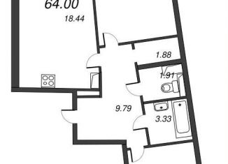 Продажа двухкомнатной квартиры, 65.8 м2, Ленинградская область