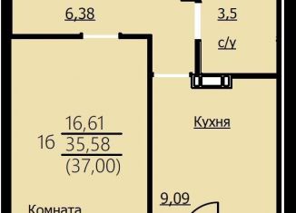 1-комнатная квартира на продажу, 37 м2, Ярославль, Заволжский район