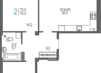 2-ком. квартира на продажу, 76.5 м2, Феодосия