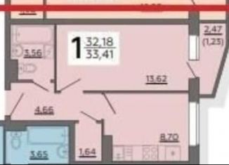 1-ком. квартира на продажу, 33.4 м2, Воронеж, улица Историка Костомарова, 48А, ЖК Галактика