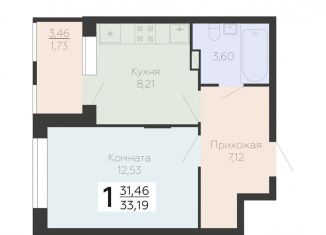 Продаю 1-комнатную квартиру, 33.2 м2, Воронеж