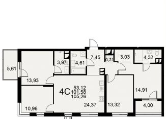 Продажа 4-комнатной квартиры, 105.3 м2, Тула, Хлебная площадь