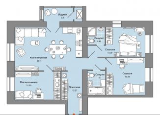 Продаю 3-комнатную квартиру, 87 м2, Киров, улица Дмитрия Козулева, 9