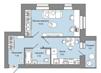 Продажа 1-комнатной квартиры, 40 м2, Киров, улица Дмитрия Козулева, 2к1