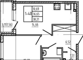 Продажа 1-комнатной квартиры, 36.4 м2, Сертолово