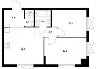 Продается 2-комнатная квартира, 49.9 м2, Москва, станция Новохохловская