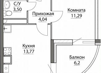 Продам 1-ком. квартиру, 39.7 м2, посёлок Красный Бор