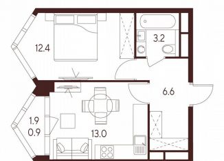 Продаю однокомнатную квартиру, 36.1 м2, Москва