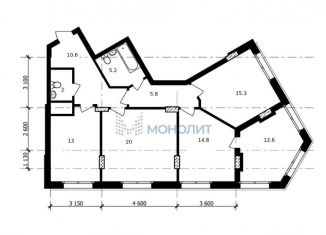 Продажа трехкомнатной квартиры, 99.7 м2, Нижегородская область, улица Владимира Высоцкого, 1