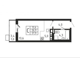 Продается квартира студия, 27.9 м2, деревня Пирогово