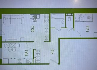 Продается двухкомнатная квартира, 63.3 м2, Томск, улица Пришвина, 52