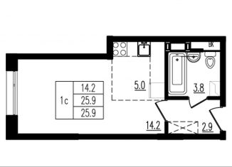 Продается квартира студия, 25.9 м2, деревня Пирогово, улица Ильинского, 8