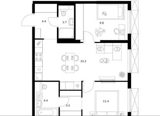 Продаю 2-ком. квартиру, 58.4 м2, Москва, метро Шоссе Энтузиастов