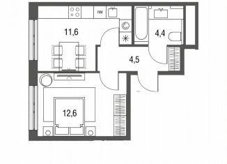 Продажа однокомнатной квартиры, 32.9 м2, Москва, район Метрогородок, Тагильская улица, 2к1